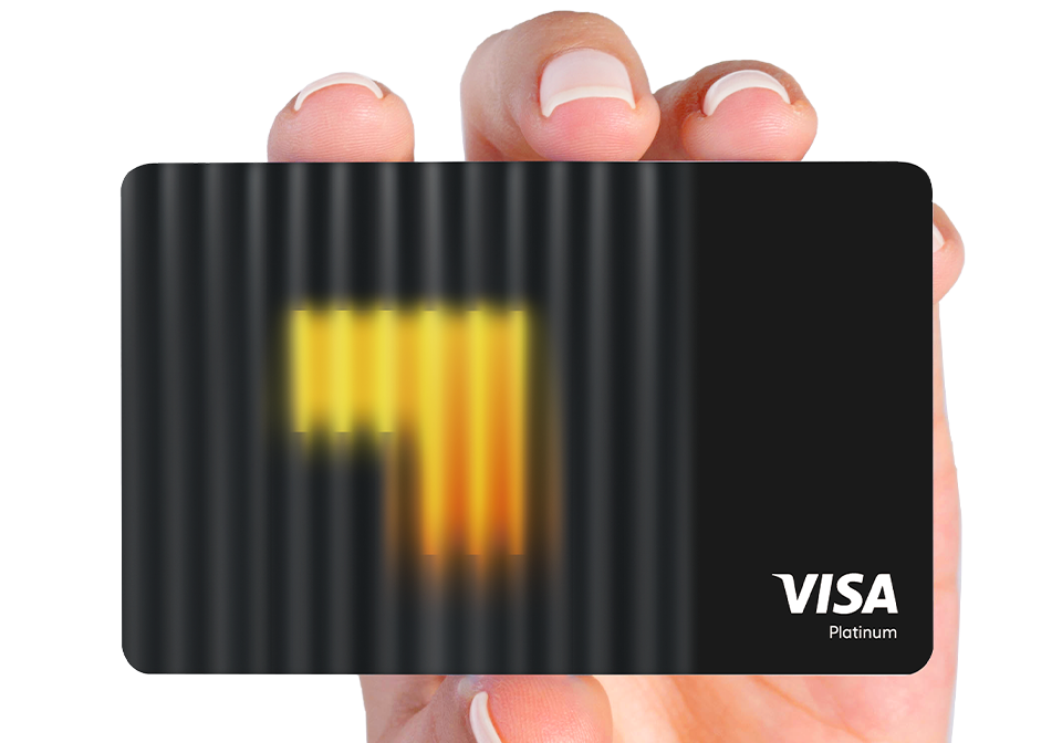 CryptoFlow Visa 실물 카드 — 블랙 메탈 + 골드 엣지 디자인
